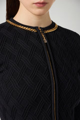 Cardigan da donna Elisabetta Franchi con collana e texture a rombi dettaglio