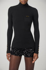 Dolcevita da donna Elisabetta Franchi con taschino fronte 1