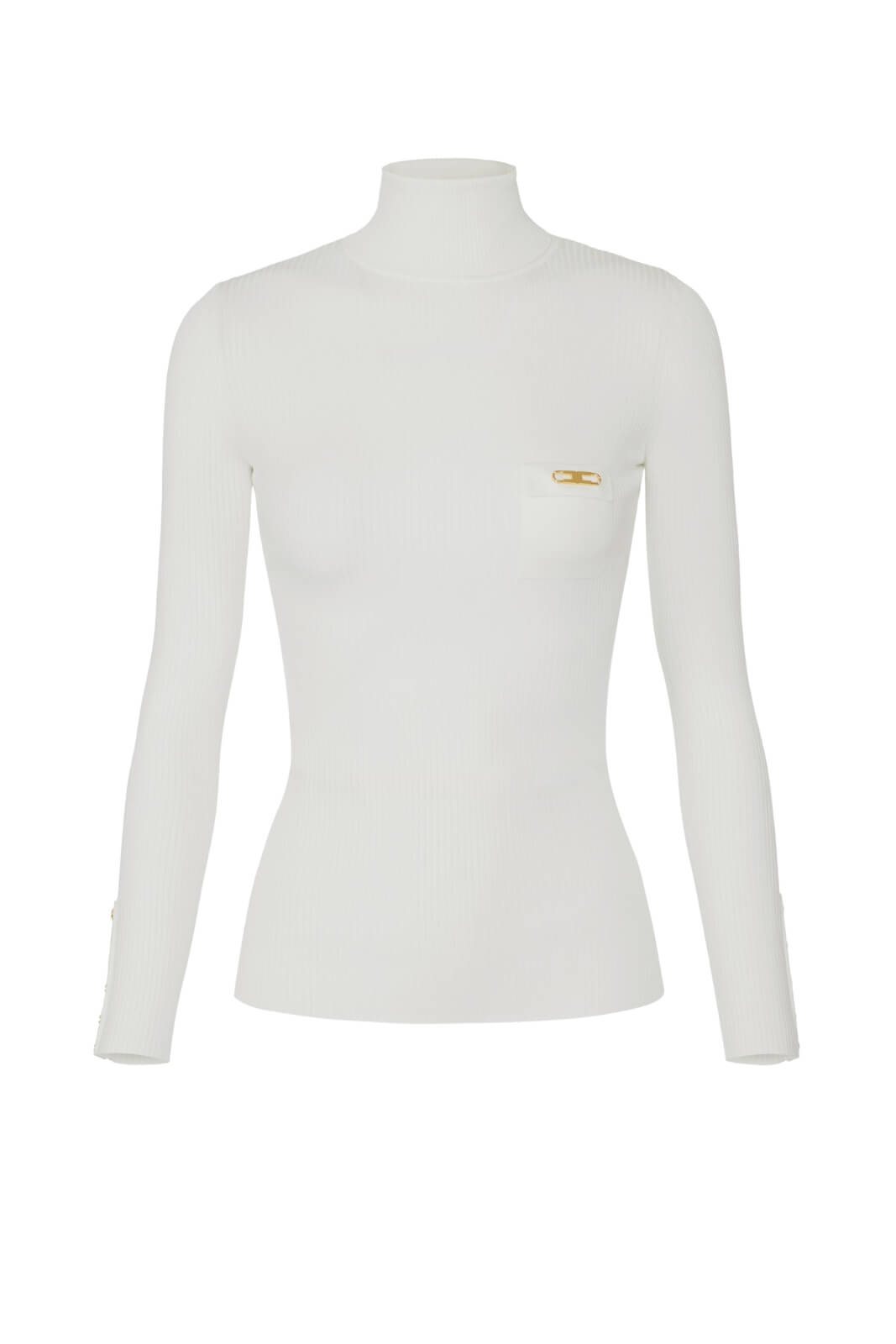 Dolcevita da donna Elisabetta Franchi con taschino fronte avorio