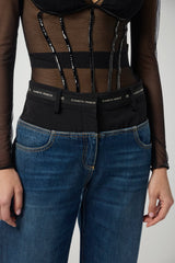 Jeans da donna Elisabetta Franchi con inserto in vita dettaglio