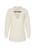 Maglia da donna Elisabetta Franchi in misto lana scollo a V con cinturino fronte