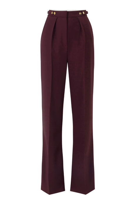 Pantaloni da donna Elisabetta Franchi in crepe con gioiello posteriore fronte