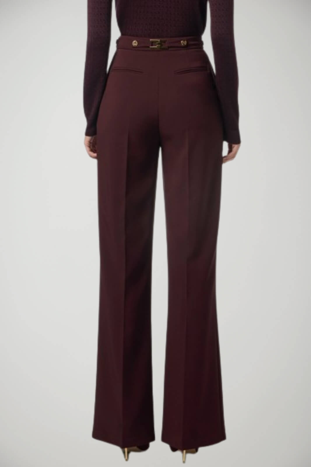 Pantaloni da donna Elisabetta Franchi in crepe con gioiello posteriore retro