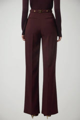 Pantaloni da donna Elisabetta Franchi in crepe con gioiello posteriore retro