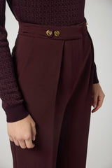 Pantaloni da donna Elisabetta Franchi in crepe con gioiello posteriore dettaglio