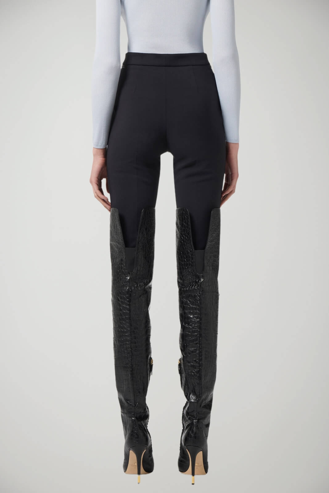 Pantaloni da donna Elisabetta Franchi in crepe con dettaglio zip retro