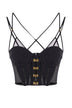Top da donna Elisabetta Franchi in neoprene con spalline e corsetto fronte