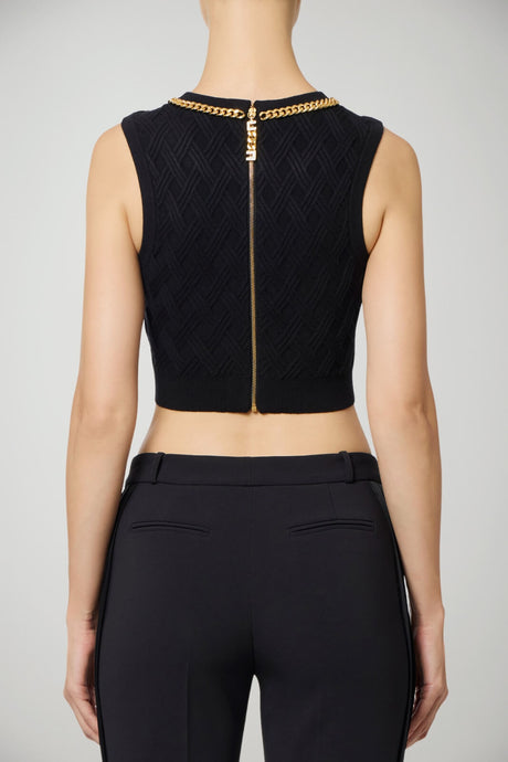 Top da donna Elisabetta Franchi a rombi con catena retro