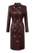 Elisabetta Franchi Women's Faux Leather Trench Coat with Belt