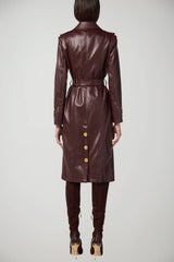 Elisabetta Franchi Trench Donna in ecopelle con cintura