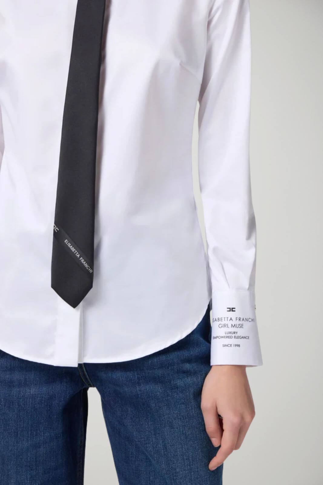 Elisabetta Franchi Women's Poplin Shirt with Print on the Cuff