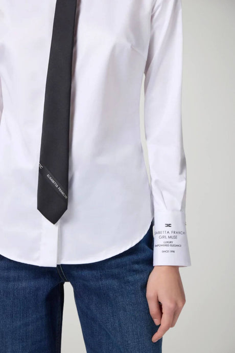 Elisabetta Franchi Women's Poplin Shirt with Print on the Cuff