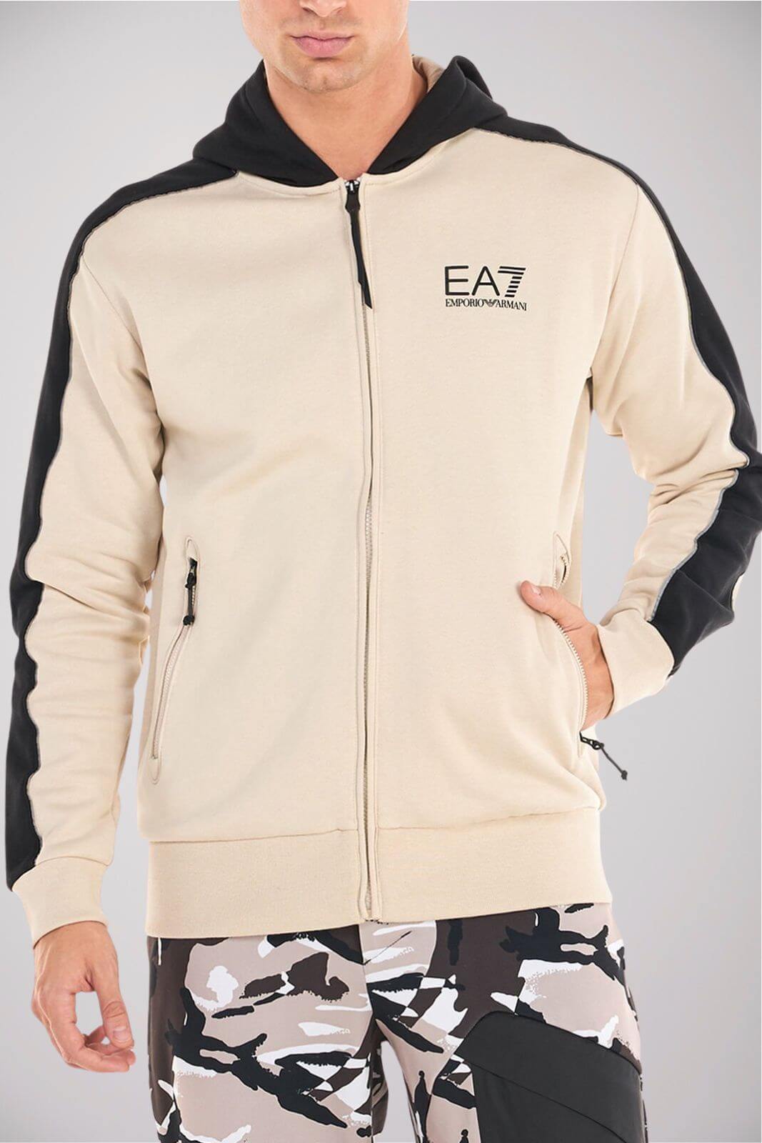 Emporio Armani Felpa Uomo full zip maxi stampa posteriore