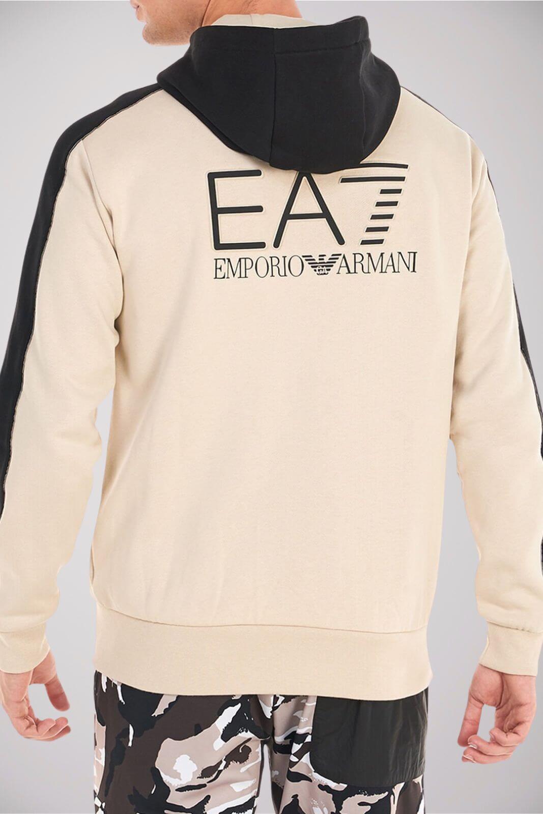 Emporio Armani Felpa Uomo full zip maxi stampa posteriore