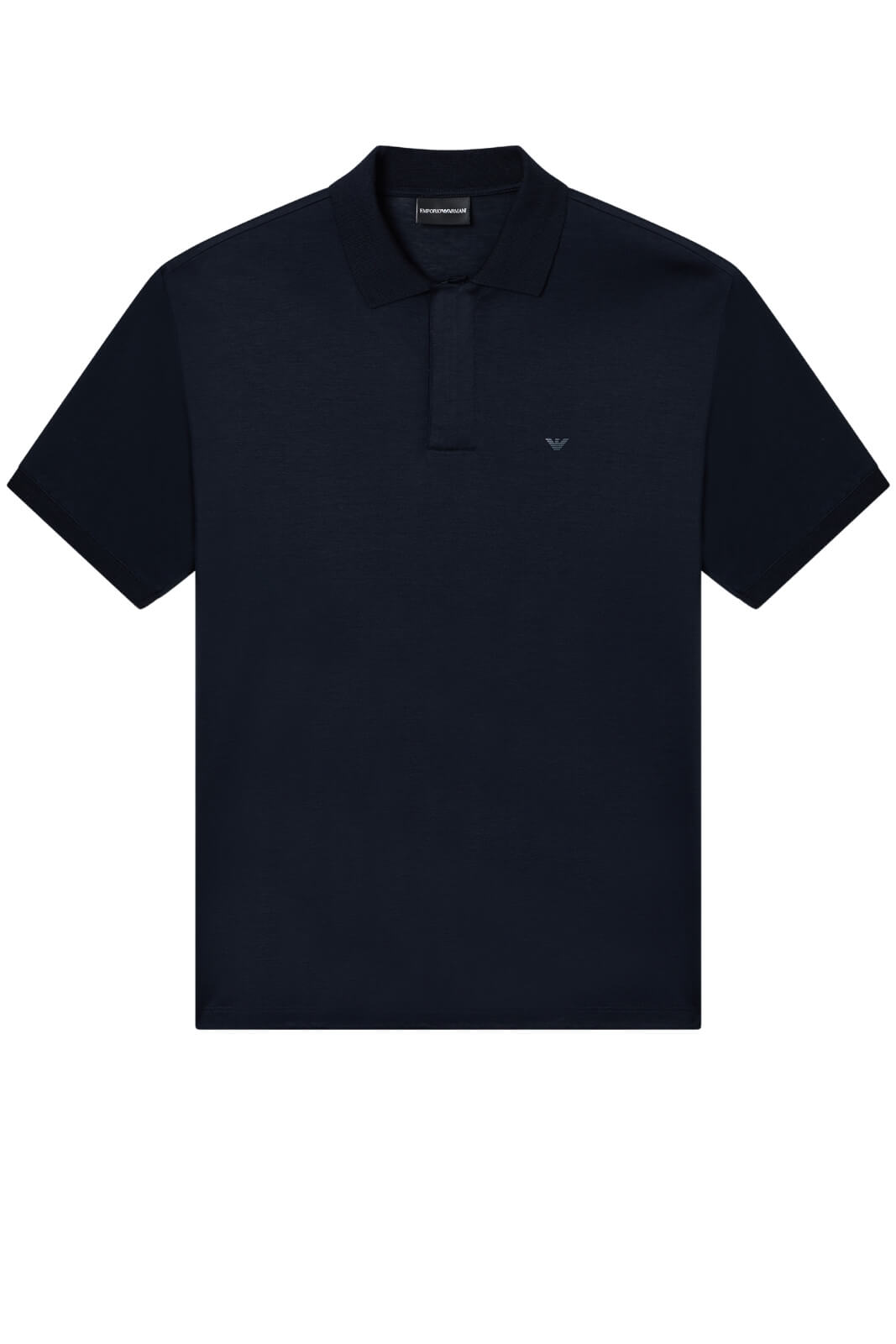 T-shirt uomo Emporio Armani maniche corte in lyocell e cotone in tinta unita blu navy