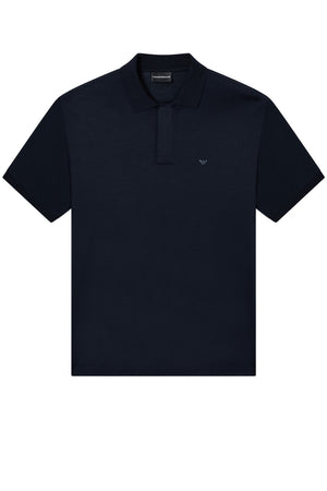 T-shirt uomo Emporio Armani maniche corte in lyocell e cotone in tinta unita blu navy