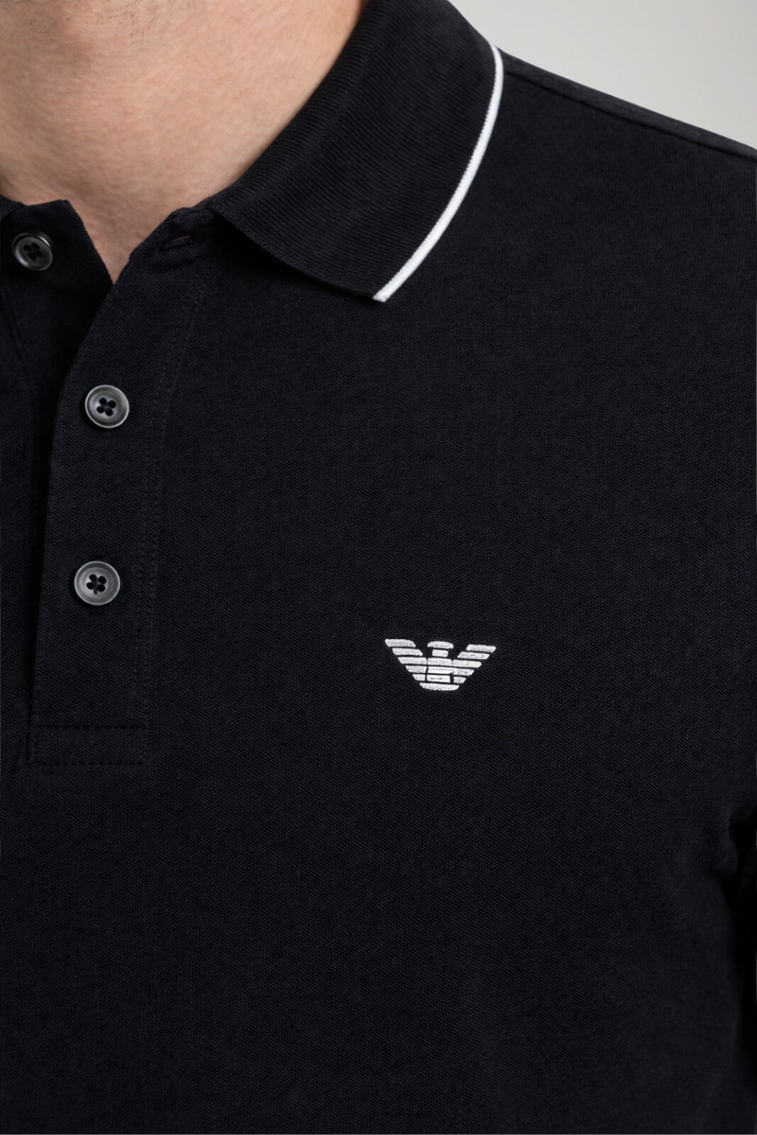Emporio Armani Polo Uomo con orli in micro lavorazione