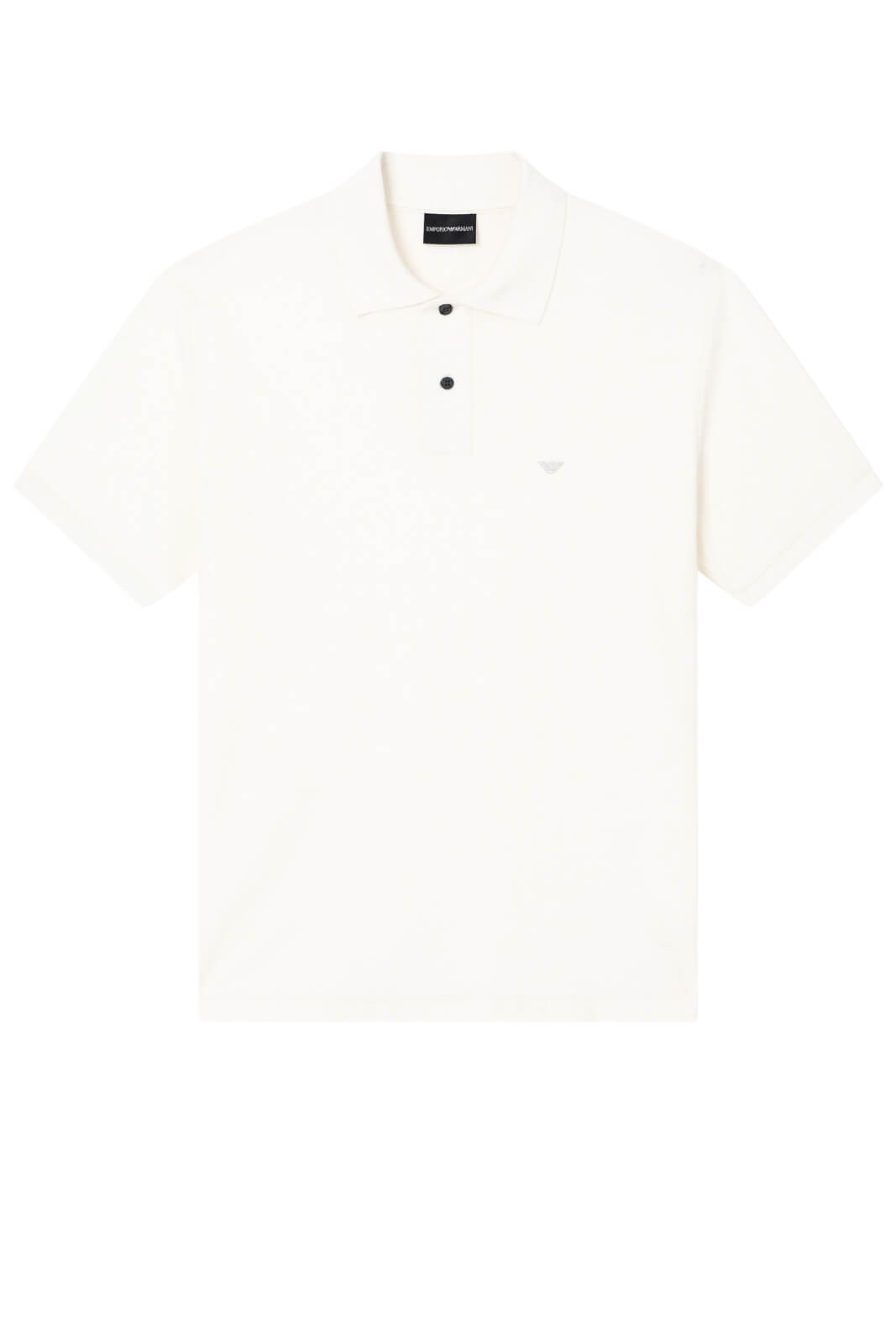 Polo uomo Emporio Armani in cotone slim fit in tinta unita color panna