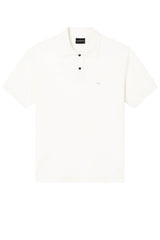 Polo uomo Emporio Armani in cotone slim fit in tinta unita color panna