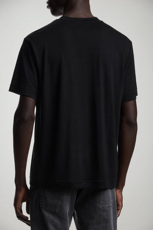 T-shirt uomo Emporio Armani in lana regular fit tinta unita nera