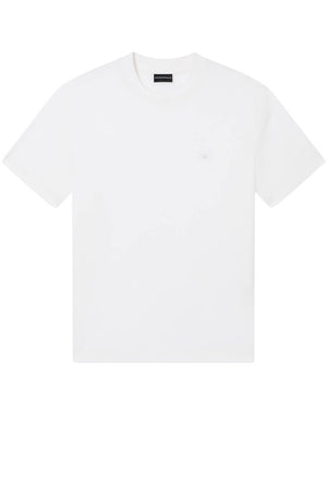 T-shirt uomo Emporio Armani regular fit in lyocell e cotone in tinta unita bianca