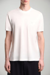 T-shirt uomo Emporio Armani regular fit in lyocell e cotone in tinta unita bianca