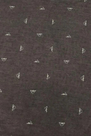 T-shirt uomo Emporio Armani blu navy con logo all over in jersey di misto cotone e lyocell