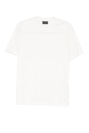 T-shirt uomo Emporio Armani in misto modal e seta in tinta unita bianca