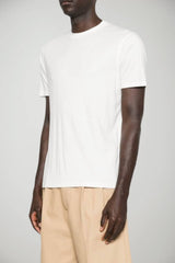T-shirt uomo Emporio Armani in misto modal e seta in tinta unita bianca