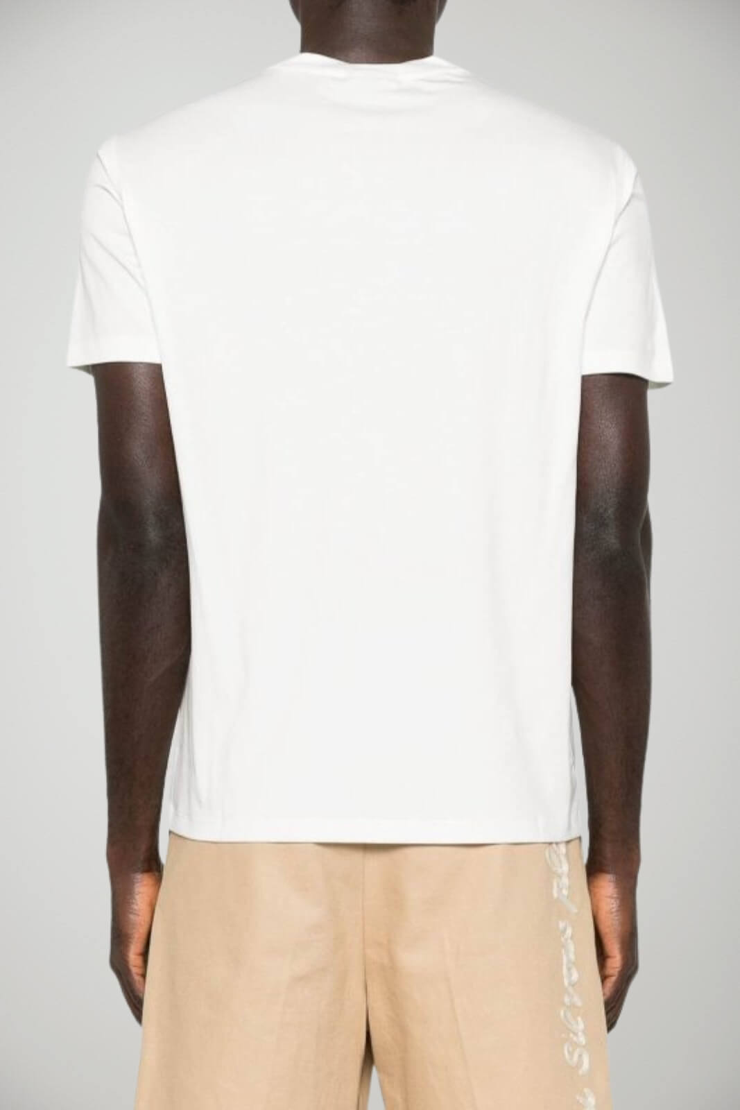 T-shirt uomo Emporio Armani in misto modal e seta in tinta unita bianca