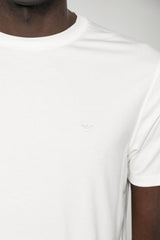 T-shirt uomo Emporio Armani in misto modal e seta in tinta unita bianca