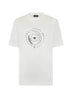 T-shirt uomo Emporio Armani in lyocell con stampa centrale in tinta unita bianca