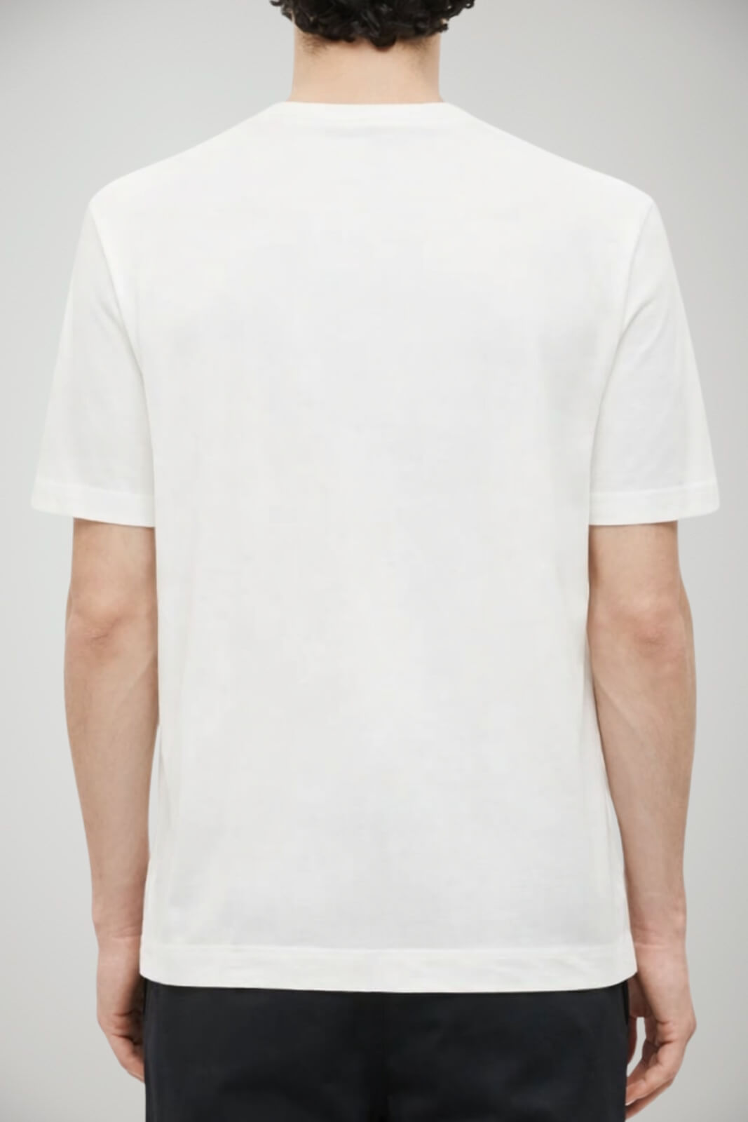 T-shirt uomo Emporio Armani in lyocell con stampa centrale in tinta unita bianca