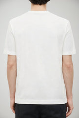 T-shirt uomo Emporio Armani in lyocell con stampa centrale in tinta unita bianca