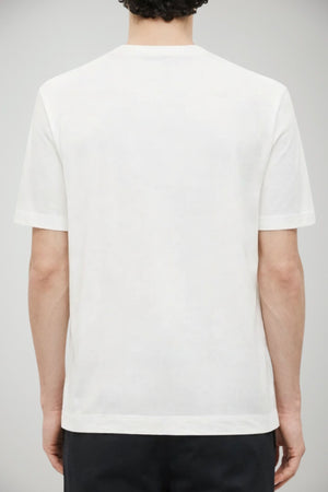 T-shirt uomo Emporio Armani in lyocell con stampa centrale in tinta unita bianca