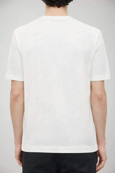 T-shirt uomo Emporio Armani in lyocell con stampa centrale in tinta unita bianca