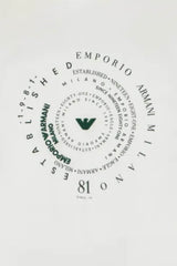 T-shirt uomo Emporio Armani in lyocell con stampa centrale in tinta unita bianca