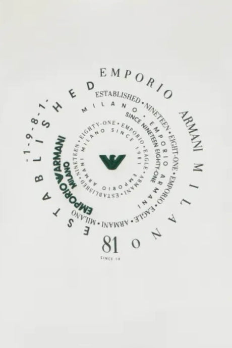 T-shirt uomo Emporio Armani in lyocell con stampa centrale in tinta unita bianca