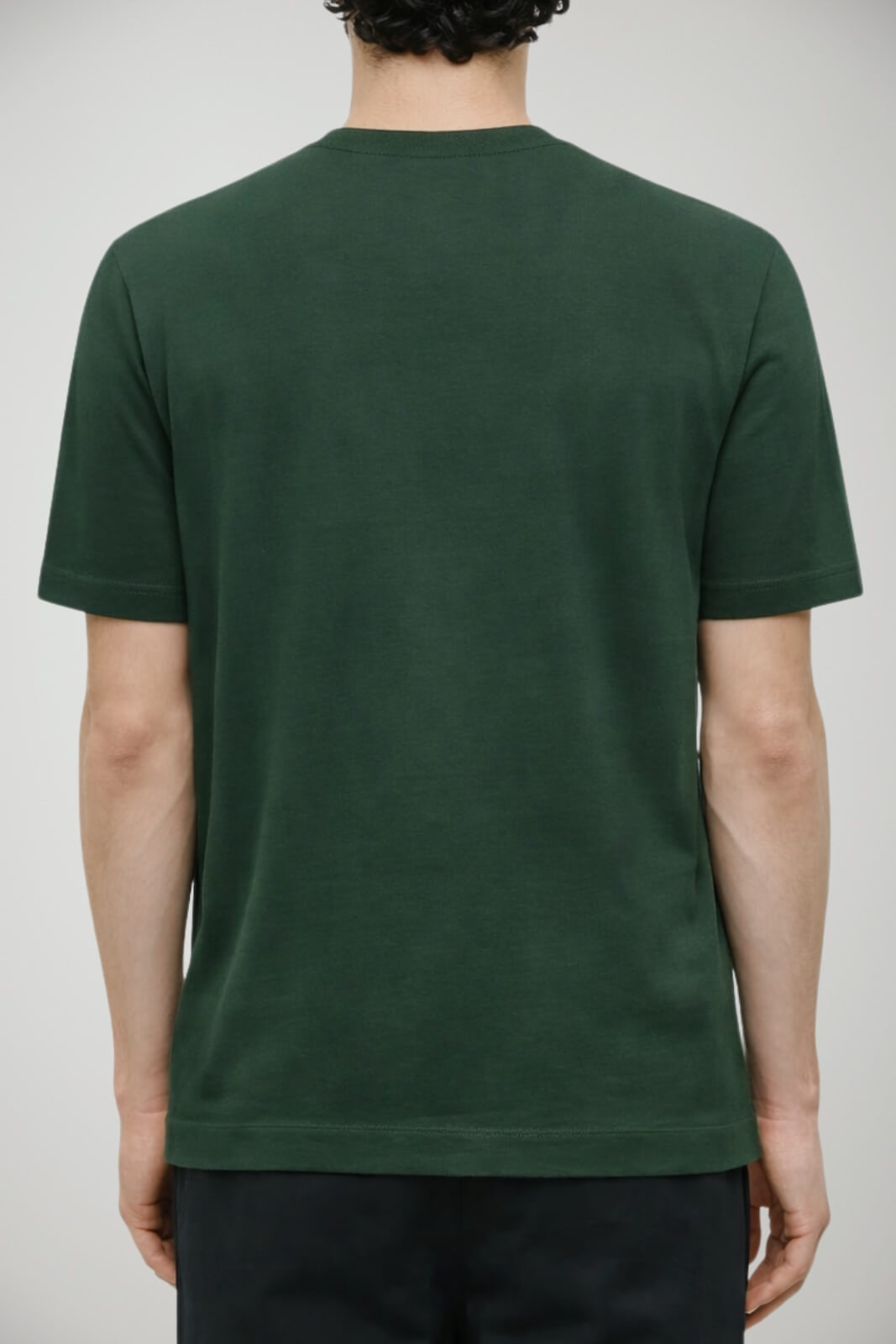 T-shirt uomo Emporio Armani in lyocell con stampa centrale in tinta unita verde