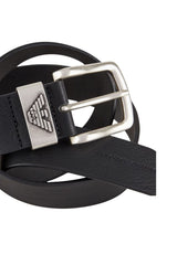 Emporio Armani Cintura Uomo Fibbia  Nero dettaglio