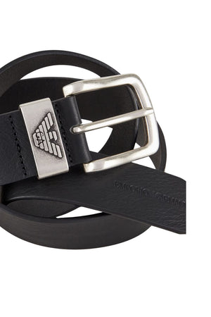 Emporio Armani Cintura Uomo Fibbia  Nero dettaglio