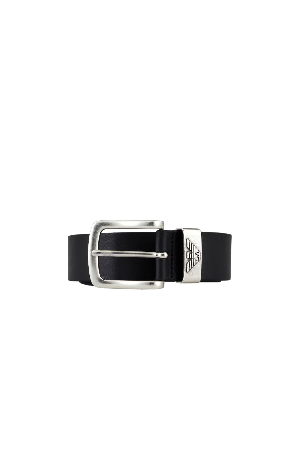 Emporio Armani Cintura Uomo Fibbia Nero Fronte