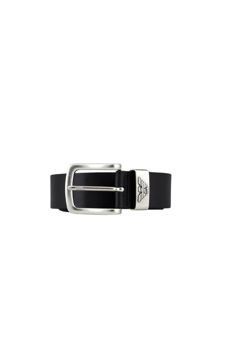 Emporio Armani Cintura Uomo Fibbia Nero Fronte