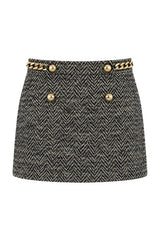 Ermanno Firenze Mini Gonna Spigata con Lurex