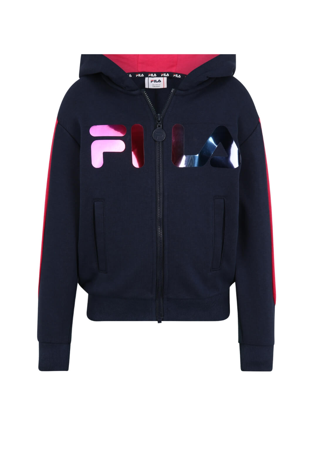Fila felpa bambina con zip e cappuccio