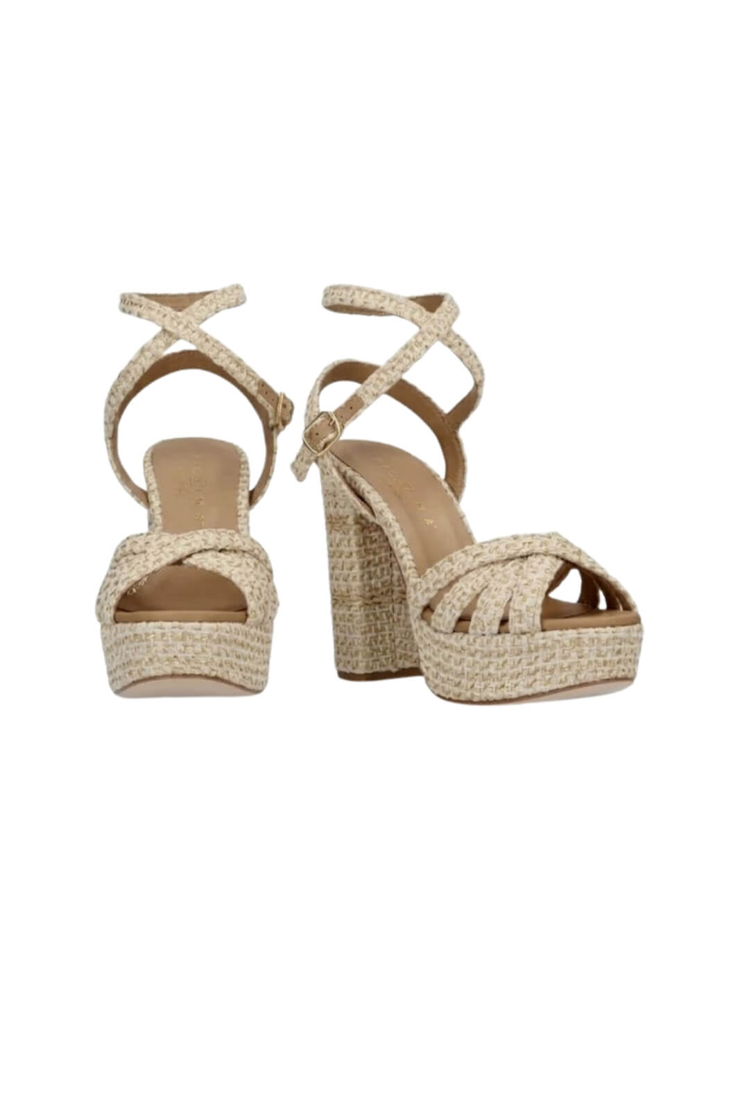 Fiorina Sandalo Donna con Zeppa in Rafia