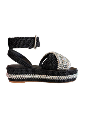 Sandali da donna Fiorina in rafia con strass