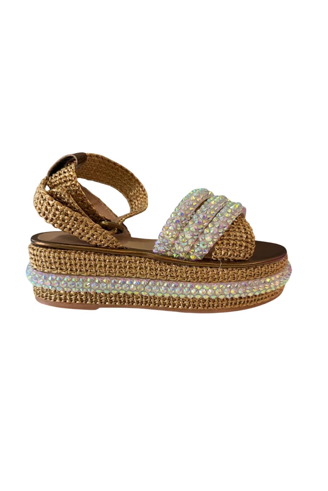 Sandali da donna Fiorina in rafia con strass