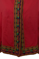 Francesca Bassi women's peacoat with tapestry-effect embroidery