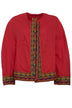 Francesca Bassi women's peacoat with tapestry-effect embroidery